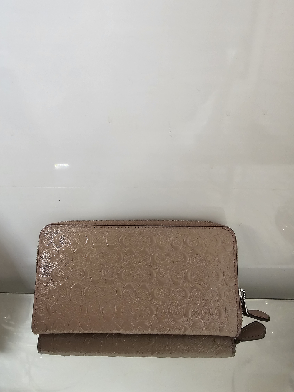 Coach Blush Pink Embossed Leather Satchel with Chain And Wallet - Picture 9 of 11
